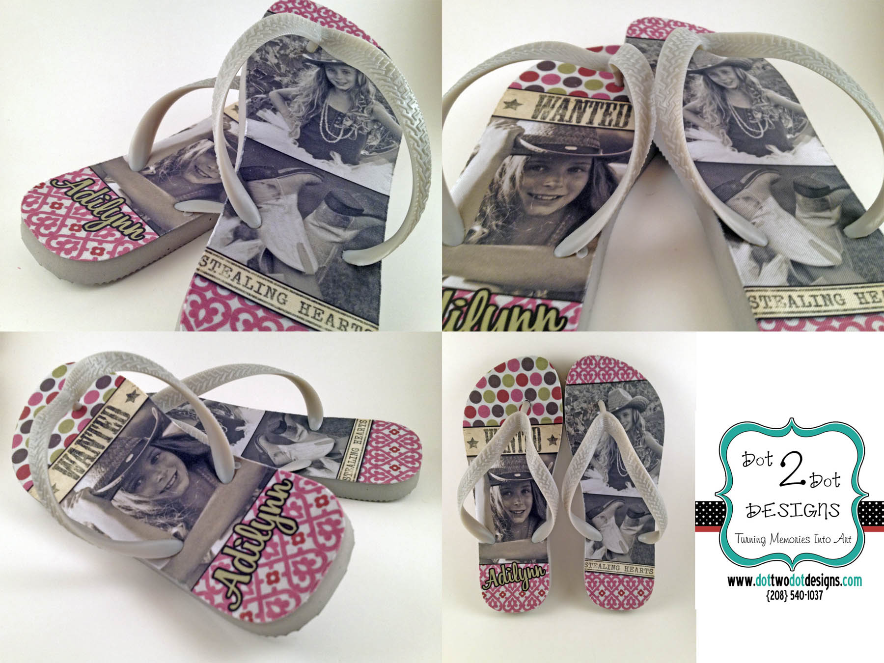 Photo Flip Flops made with sublimation printing